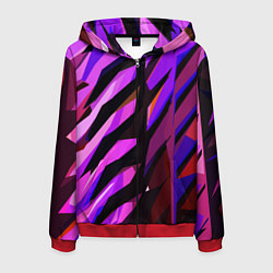 Мужская толстовка на молнии Фиолетово -чёрная абстракция