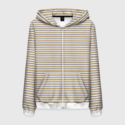 Мужская толстовка на молнии Бежевый с синей полосой