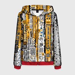 Мужская толстовка на молнии Cyberpunk pattern yellow