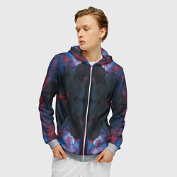 Толстовка 3D на молнии мужская Космическая паутина, цвет: 3D-меланж — фото 2