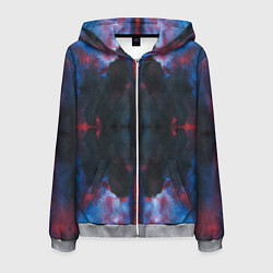 Толстовка 3D на молнии мужская Тай-дай космос, цвет: 3D-меланж