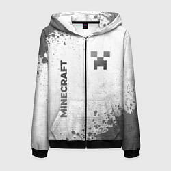 Толстовка 3D на молнии мужская Minecraft - white gradient вертикально, цвет: 3D-черный