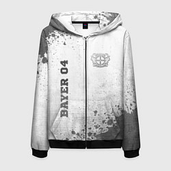 Толстовка 3D на молнии мужская Bayer 04 - white gradient вертикально, цвет: 3D-черный