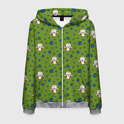 Мужская толстовка на молнии Овечки и цветочки