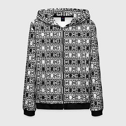 Толстовка 3D на молнии мужская Барельеф, цвет: 3D-черный