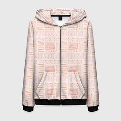 Мужская толстовка на молнии Узор в этническом стиле розово-бежевый