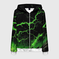 Мужская толстовка на молнии Зеленая молния разлома