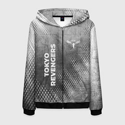 Толстовка 3D на молнии мужская Tokyo Revengers - grey gradient вертикально, цвет: 3D-черный