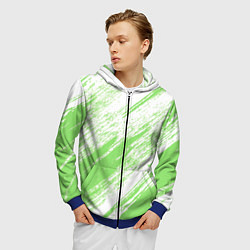 Толстовка 3D на молнии мужская Light green, цвет: 3D-синий — фото 2