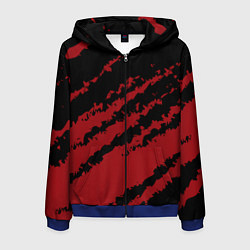 Толстовка 3D на молнии мужская The color is red and black, цвет: 3D-синий