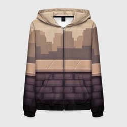 Толстовка 3D на молнии мужская Смотровая площадка, цвет: 3D-черный