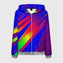 Мужская толстовка на молнии Красно-синий с полосами градиент