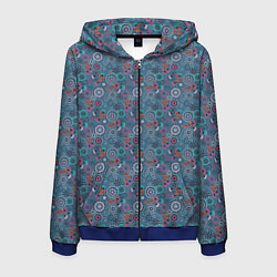 Мужская толстовка на молнии Деревенский абстрактный цветочный узор