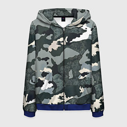 Мужская толстовка на молнии Темно зеленый камуфляж