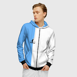 Толстовка 3D на молнии мужская Моляр красит стену, цвет: 3D-черный — фото 2