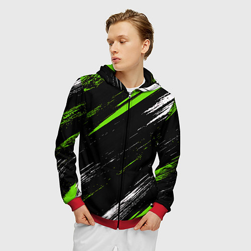 Мужская толстовка на молнии Sports suit / 3D-Красный – фото 3