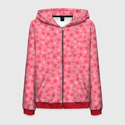 Толстовка 3D на молнии мужская Красные коралловые пузыри, цвет: 3D-красный