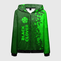Толстовка 3D на молнии мужская Black Clover - green gradient по-вертикали, цвет: 3D-черный