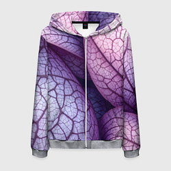 Толстовка 3D на молнии мужская Прожилки экзотического растения, цвет: 3D-меланж
