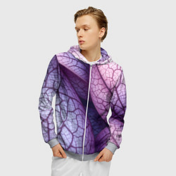 Толстовка 3D на молнии мужская Прожилки экзотического растения, цвет: 3D-меланж — фото 2
