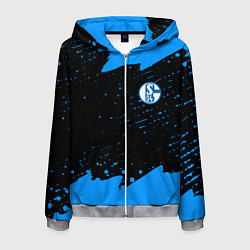 Толстовка 3D на молнии мужская Schalke 04 fc blue color, цвет: 3D-меланж