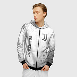 Толстовка 3D на молнии мужская Juventus - white gradient вертикально, цвет: 3D-черный — фото 2