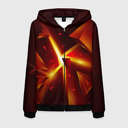 Толстовка 3D на молнии мужская Трехмерный взрыв неоновых плит абстракция, цвет: 3D-черный