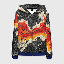 Мужская толстовка на молнии Красно-черная потертая текстура