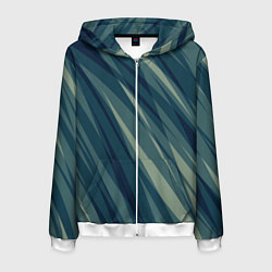 Мужская толстовка на молнии Зеленовато-синий полосы