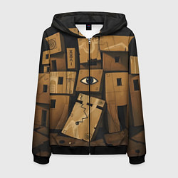 Мужская толстовка на молнии Коробки и глаз