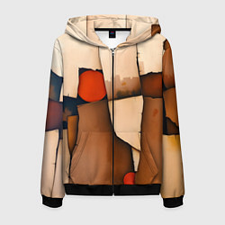 Мужская толстовка на молнии Фрагментированная композиция