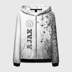 Толстовка 3D на молнии мужская Ajax - white gradient по-вертикали, цвет: 3D-черный