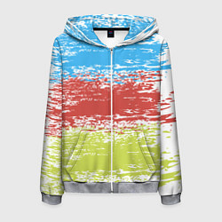 Толстовка 3D на молнии мужская Взмах кистью, цвет: 3D-меланж