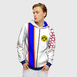 Толстовка 3D на молнии мужская Borussia geometry sport, цвет: 3D-синий — фото 2