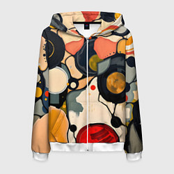 Мужская толстовка на молнии Абстракция с кругами и краской