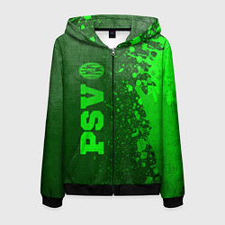 Толстовка 3D на молнии мужская PSV - green gradient по-вертикали, цвет: 3D-черный