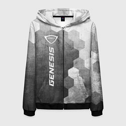 Толстовка 3D на молнии мужская Genesis - grey gradient по-вертикали, цвет: 3D-черный