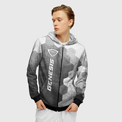 Толстовка 3D на молнии мужская Genesis - grey gradient по-вертикали, цвет: 3D-черный — фото 2