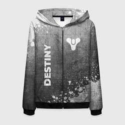 Толстовка 3D на молнии мужская Destiny - grey gradient вертикально, цвет: 3D-черный