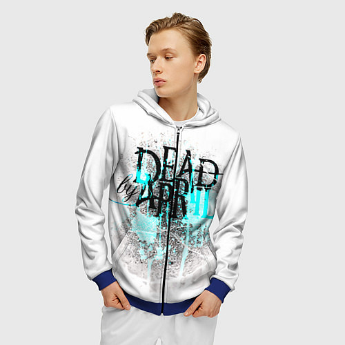 Мужская толстовка на молнии Dead by april краски / 3D-Синий – фото 3