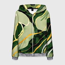 Мужская толстовка на молнии Зеленый природный паттерн