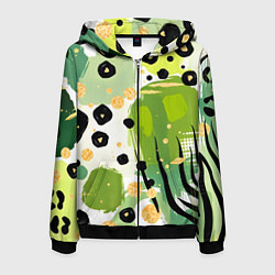 Мужская толстовка на молнии Зеленый анималистичный паттерн