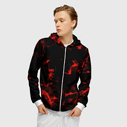 Толстовка 3D на молнии мужская Color red black, цвет: 3D-белый — фото 2