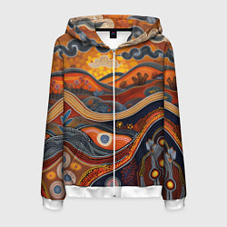 Мужская толстовка на молнии Горы и холмы в виде узоров