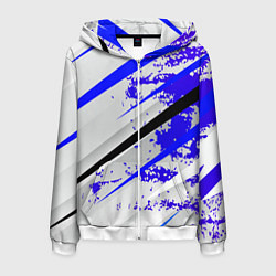 Мужская толстовка на молнии Color white blue