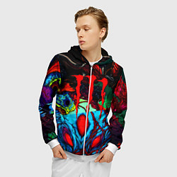 Толстовка 3D на молнии мужская Monster energy hyperbeast, цвет: 3D-белый — фото 2