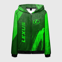 Мужская толстовка на молнии Lexus - green gradient вертикально