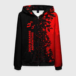 Толстовка 3D на молнии мужская JoJo Bizarre Adventure - red gradient по-вертикали, цвет: 3D-черный