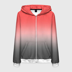 Мужская толстовка на молнии Бледный красно-серый градиент
