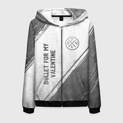 Толстовка 3D на молнии мужская Bullet For My Valentine - white gradient вертикаль, цвет: 3D-черный